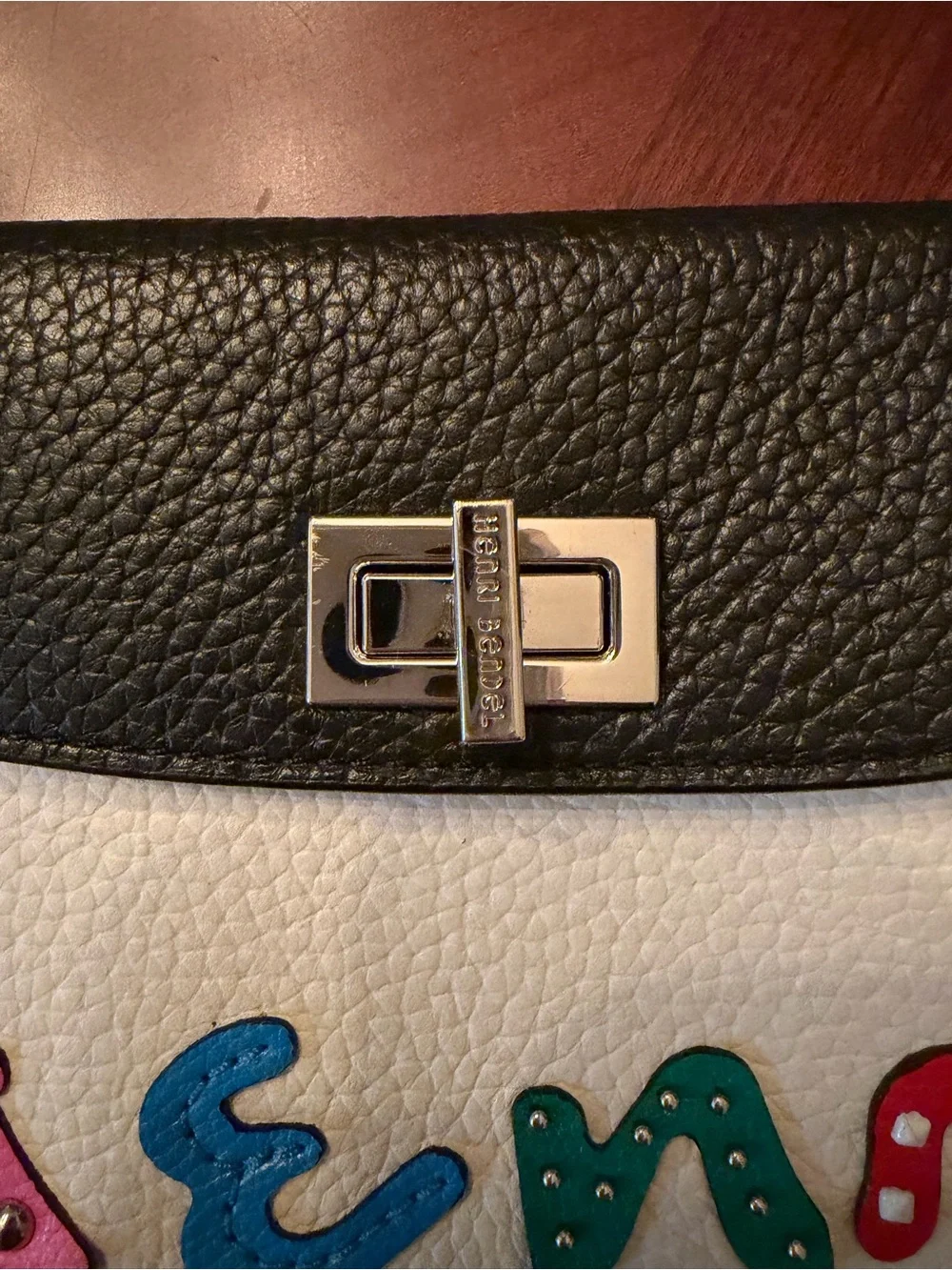 Henri Bendel Convertible Crossbody Pouch w/ Henri Color-block Leather Detailing